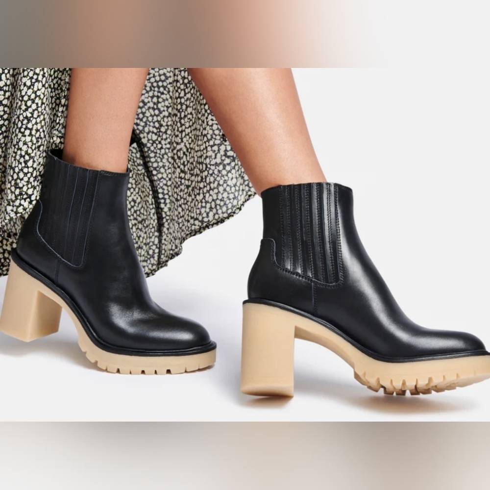 Dolce Vita Caster H20 booties in black leather size 8